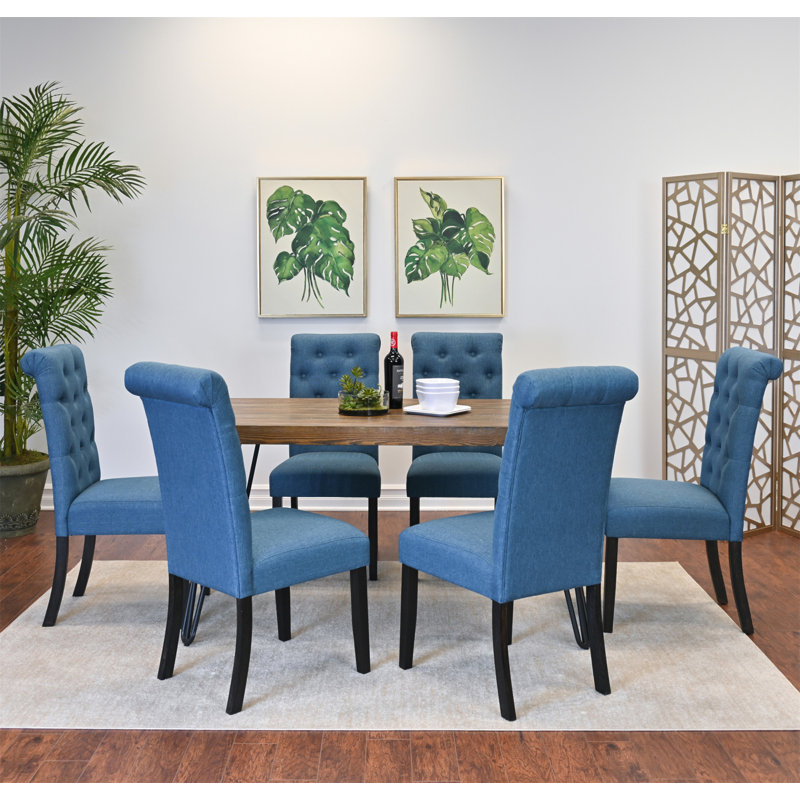 Ensemble de salle à manger Ashford , Bleu, 7