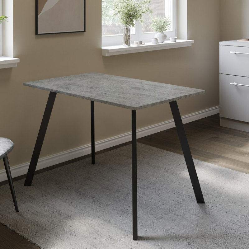 Metal Base Dining Table, Concrete
