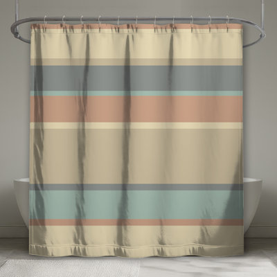 Beige Gray Stripes Shower Curtains Extra Long