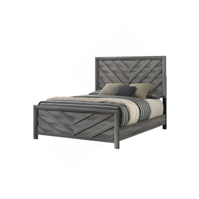 Lit simple de style moderne en bois gris