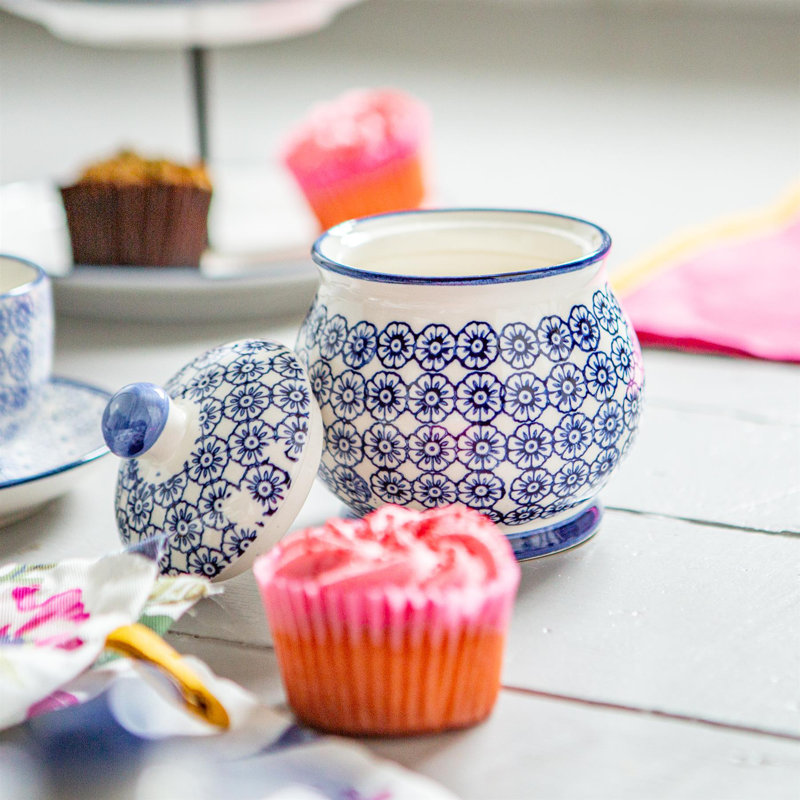 Nicola Spring - Hand-Printed Sugar Bowls - Navy - Set of 3