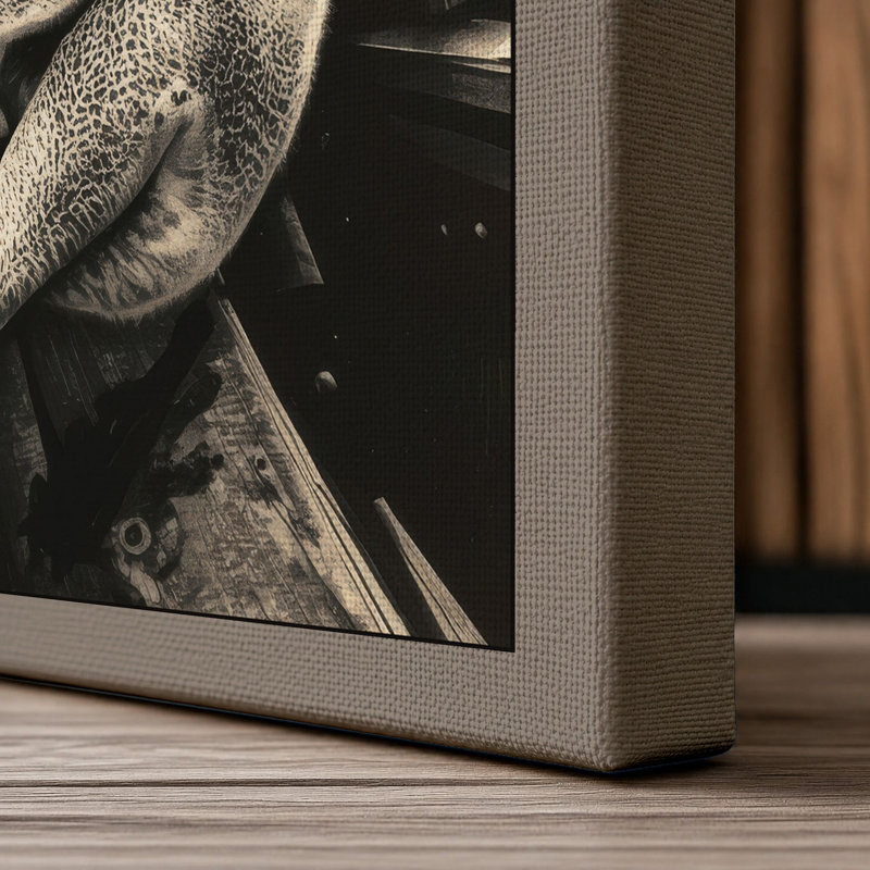 Koala Halo Japandi - Wrapped Canvas, 18x12 - 45.7 x 30.5 cm, Taupe Border
