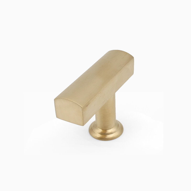 Poignée barre Mod 1 3/4 "deux tons, Laiton satiné non laqué