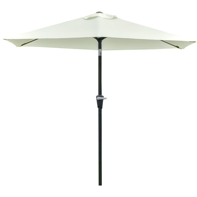 Parasol d'extérieur avec 6 baleines, blanc crème