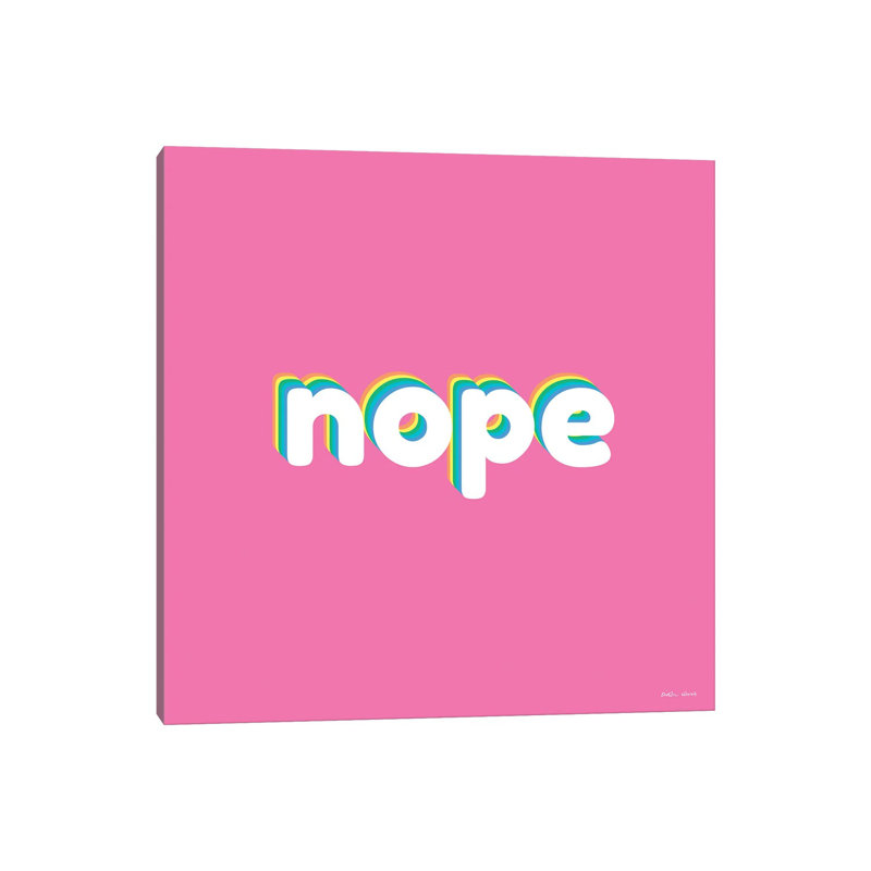 Nope par Kirstin Wood - Toile tendue avec châssis, estampe numérique sur toile tendue, H 12 po x l 12 po x P 0,75 po