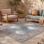 Tapis Hawthorn moderne géométrique bleu sarcelle en polyester lavable-337643120