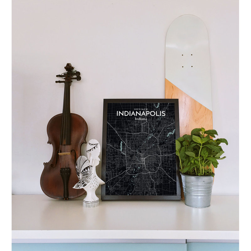 " Indianapolis City Map ", 17" H x 11" W