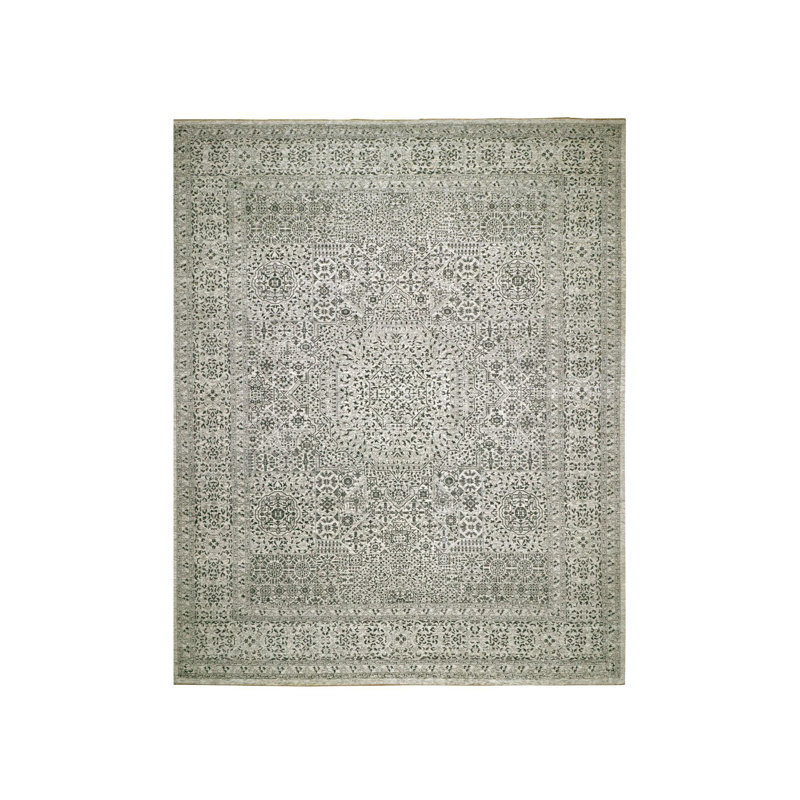 Tapis oriental rectangulaire en laine noué à la main 14 pi 1 po x 17 pi 9 po - MOA10279982