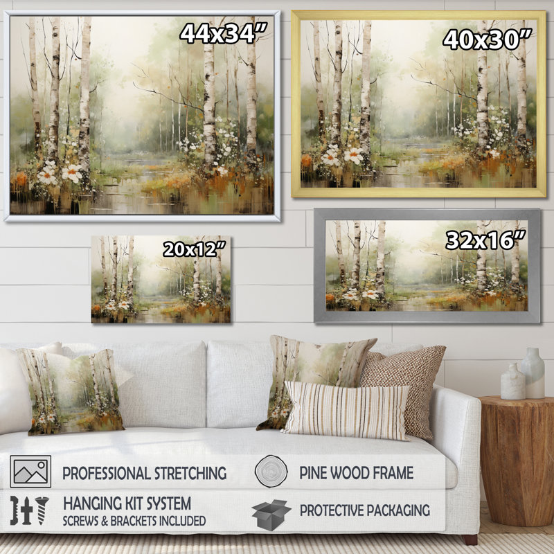 «Blumefeld Minimalisme Forest Woods II», reproduction d'art sur toile, H 34 po x l 44 po x P 1,5 po, Toile tendue