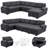 Upholstered Sectional Sleeper Sofa & Chaise-1997424629