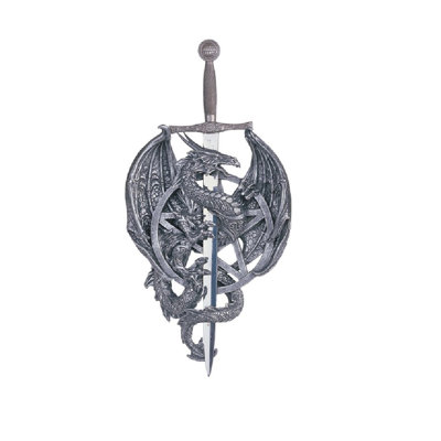 Medieval Dragon with Sword Figurine