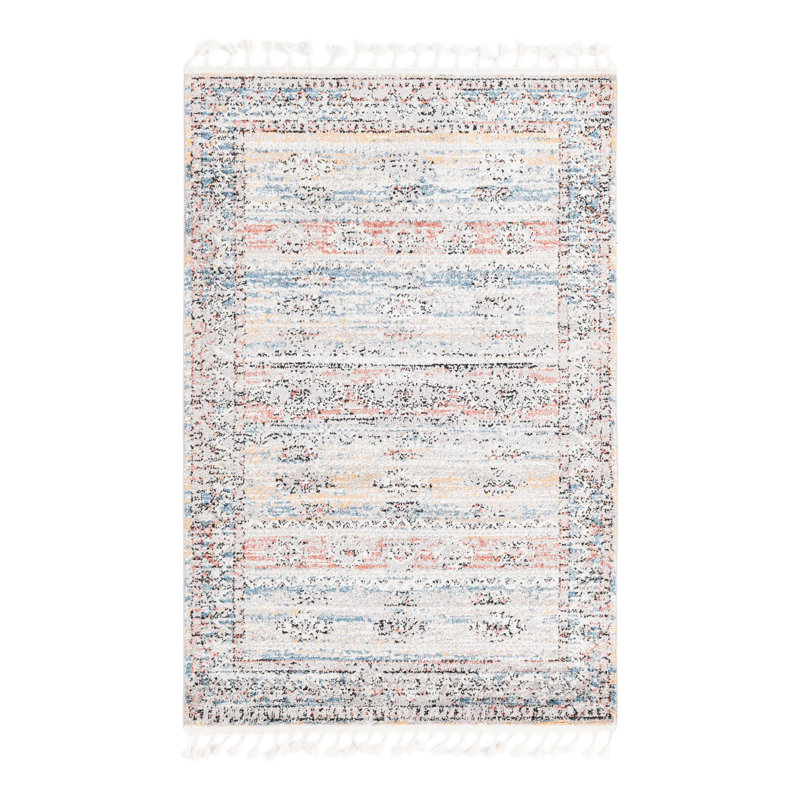Tapis rouge / bleu / jaune Iroda, Rectangle 4 pi x 6 pi