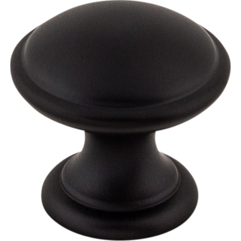 Dakota Rounded 1 1/4" Diameter Mushroom Knob, Flat Black