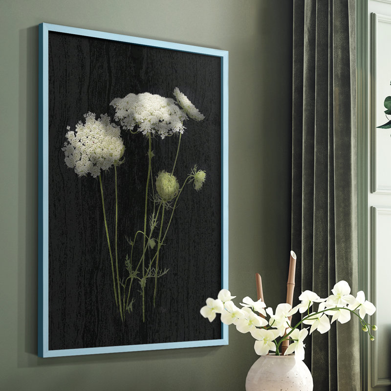 Impression encadrée Queens Lace I - bois massif, Bleu, H 10 po x l 8 po