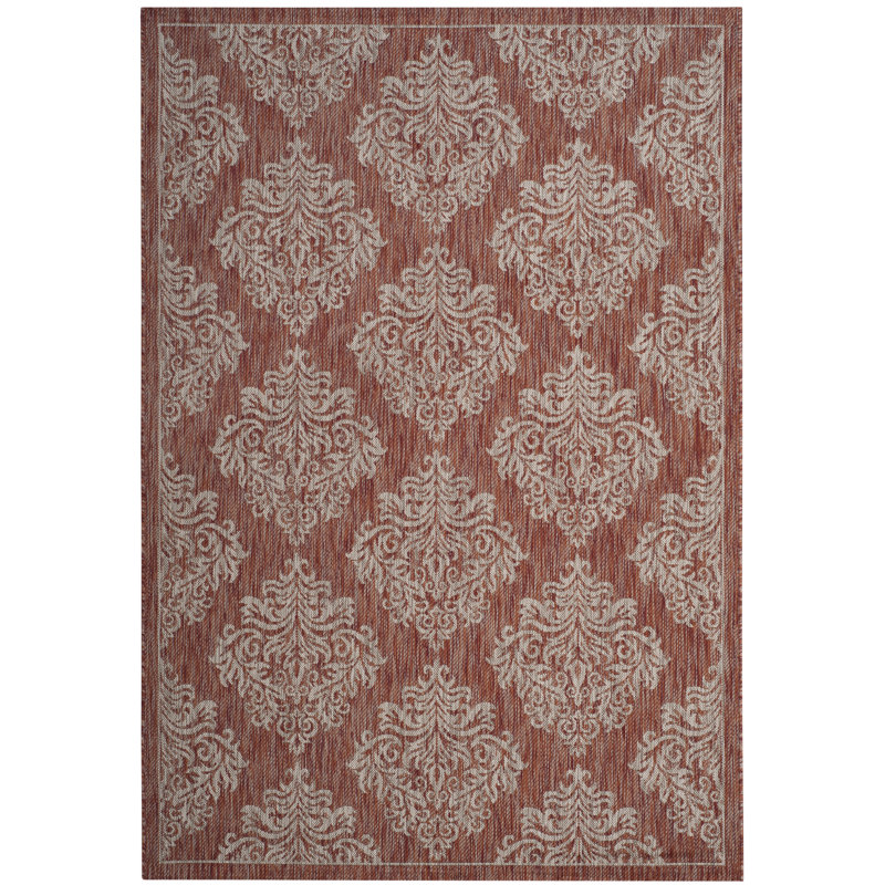 Courtyard Performance Damask Indoor/Outdoor Area Rug, Rectangle 6'7" x 9'6"