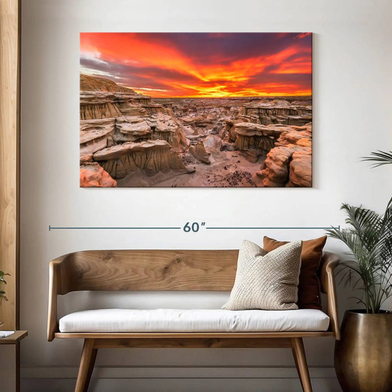 Coucher de soleil à Alvord, Nouveau-Mexique, H 32 po x l 48 po