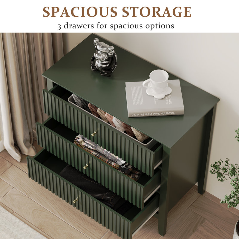 Amberrae Large 3 Drawer Dresser,Set of 2
