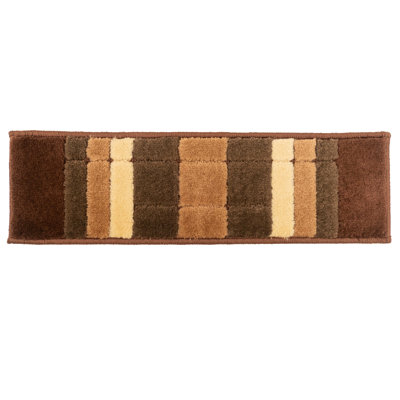 Tapis d'escalier taille douce sur mesure à motif géométrique lavable à la machine