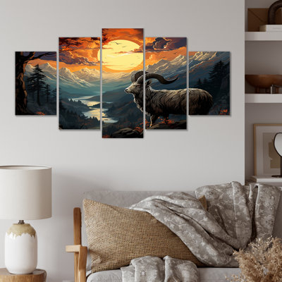 Buck Goat In Mountain II - Goat Multipanel Wall Art Decor