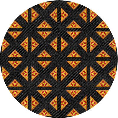 Tapis orange motif/noir de zone