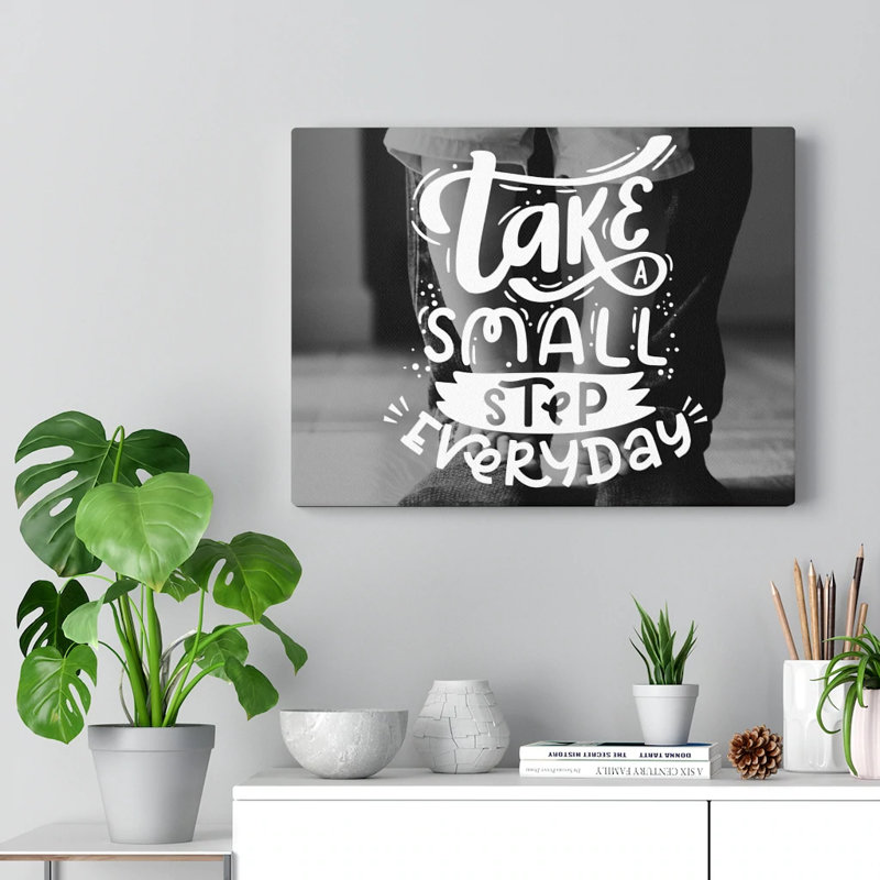 Take Small Step Everyday 1 Piece Wrapped Canvas Wall Art, 30cm H x 41cm W