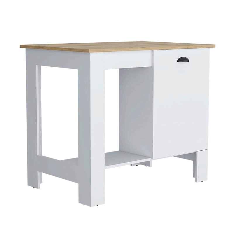 Kitchen Island Shoproni, One Drawer, White Finish