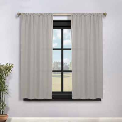 Millendon Energy Saving Modern Polyester Grommet Room Darkening Curtain Pair
