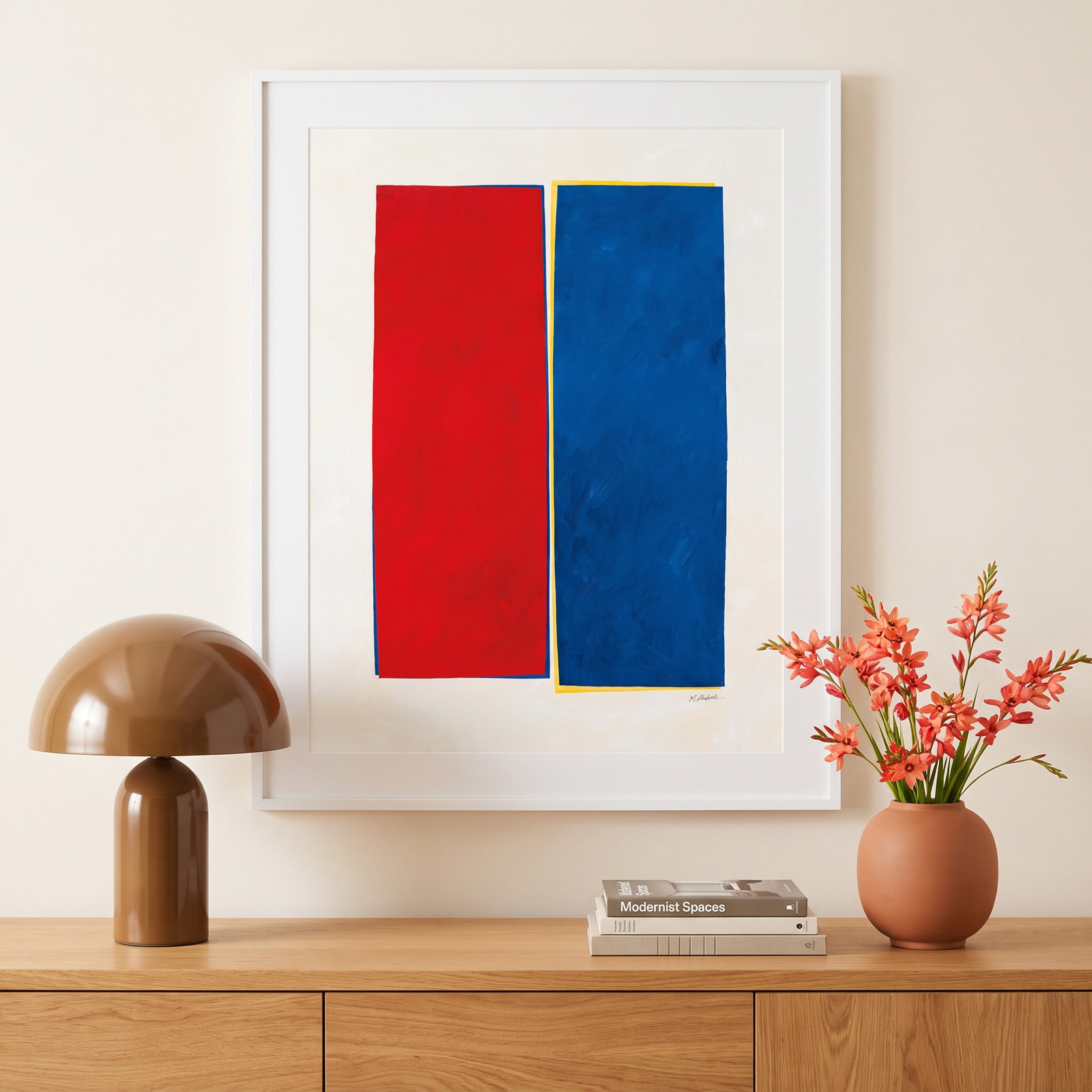 Lealia "Monolithic II" Print, White Framed, 41" H x 33" W