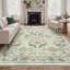 Tapis floral vert / beige antidérapant lavable à la machine Bloom-1590878320-1592405388