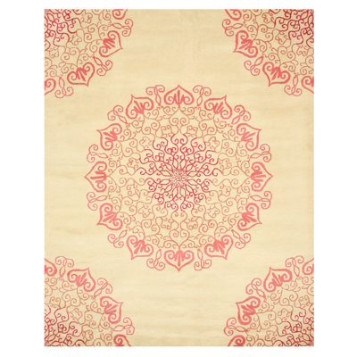 Tapis oriental rouge en laine touffeté à la main Harlow Nina