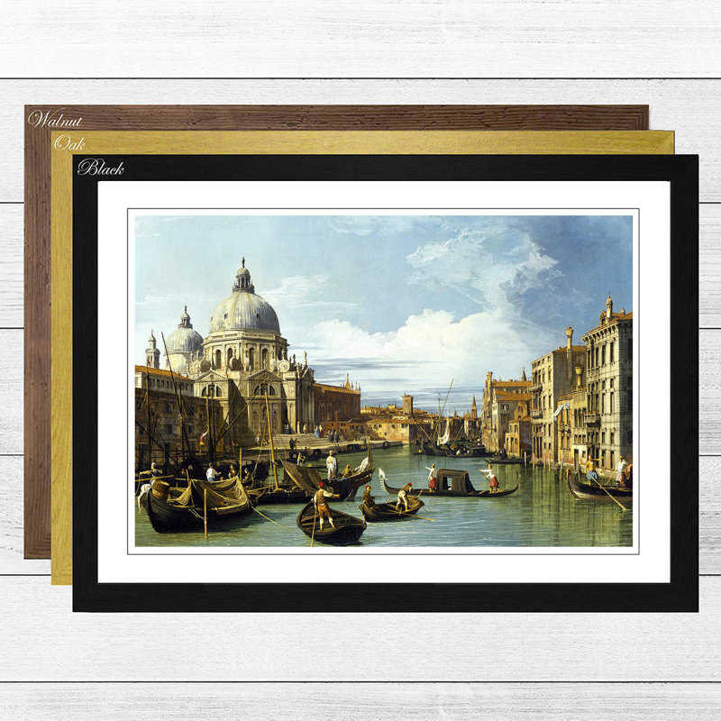 Entrance to the Grand Canal by Giovanni Canaletto - Framed Print, Oak