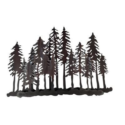Décoration murale en métal forêt abstraite 17,75 po x 12,25 po