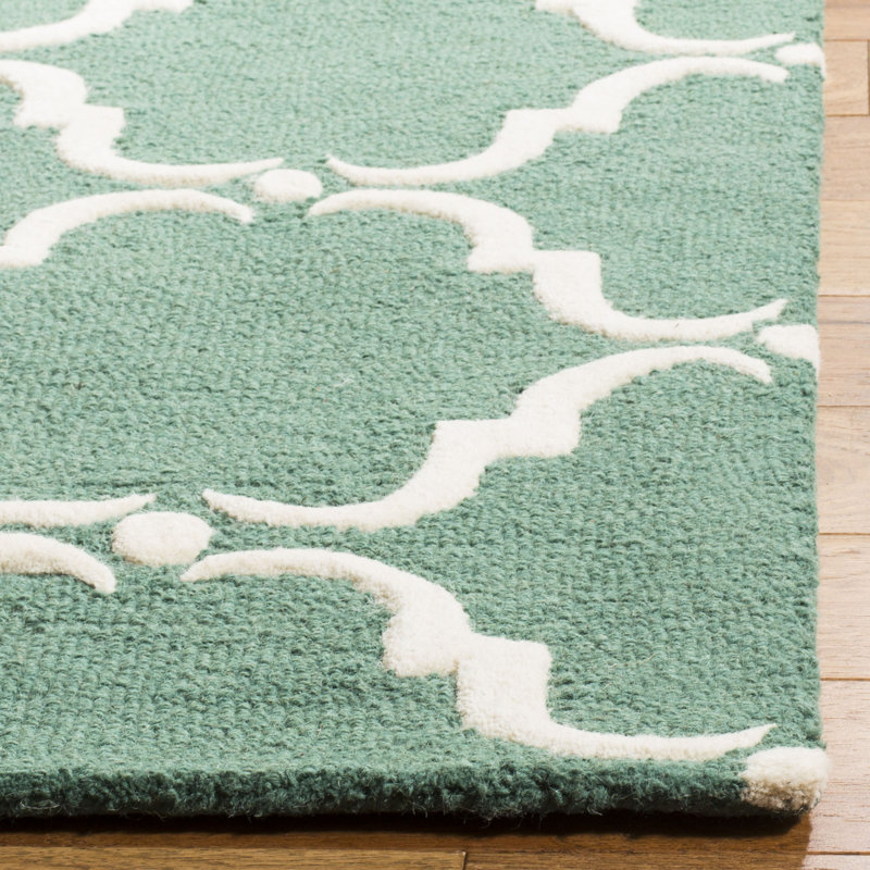 Lockeford Hand Tufted Wool Geometric Rug, Rectangle 5' x 8'
