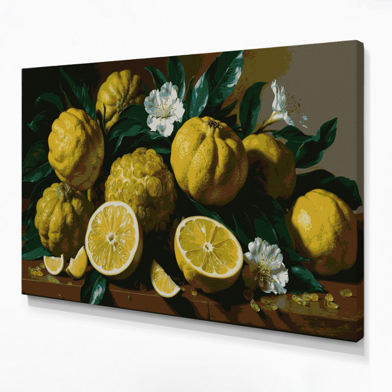 Art mural sur toile vert citron, H 11 po x l 14 po