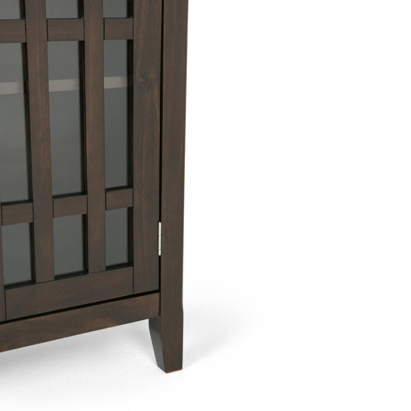 Bedford Dark Tobacco Brown Pine 32" Low Storage Cabinet