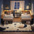 Corner Daybed Frame with 6 Drawers and Storage Bookcase Daybed with Charging Station and LED Lights-122632853-123467513