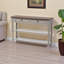 Console en bois et gris à deux tiroirs Gunars H 31,09 po x l 46,54 po x P 11,46 po Gunars