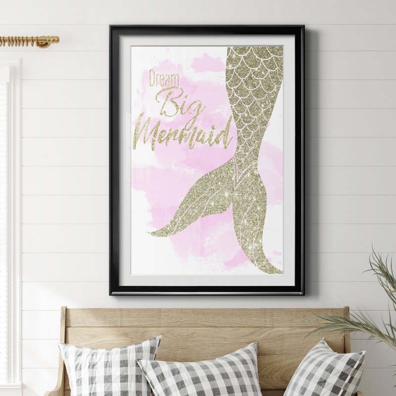 Dream Big Mermaid - impression encadrée sur papier, Papier encadré noir, H 18,5 po x l 24,5 po x P 1,5 po