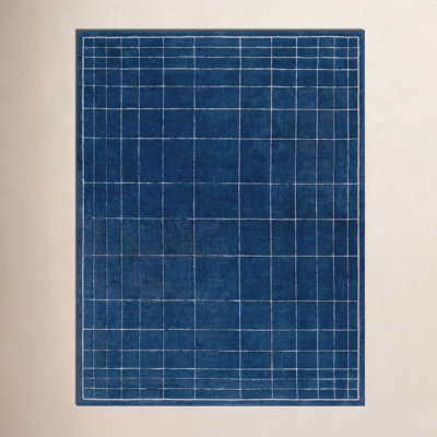 Mallory Hand-Woven Midnight Blue Geometric Rug
