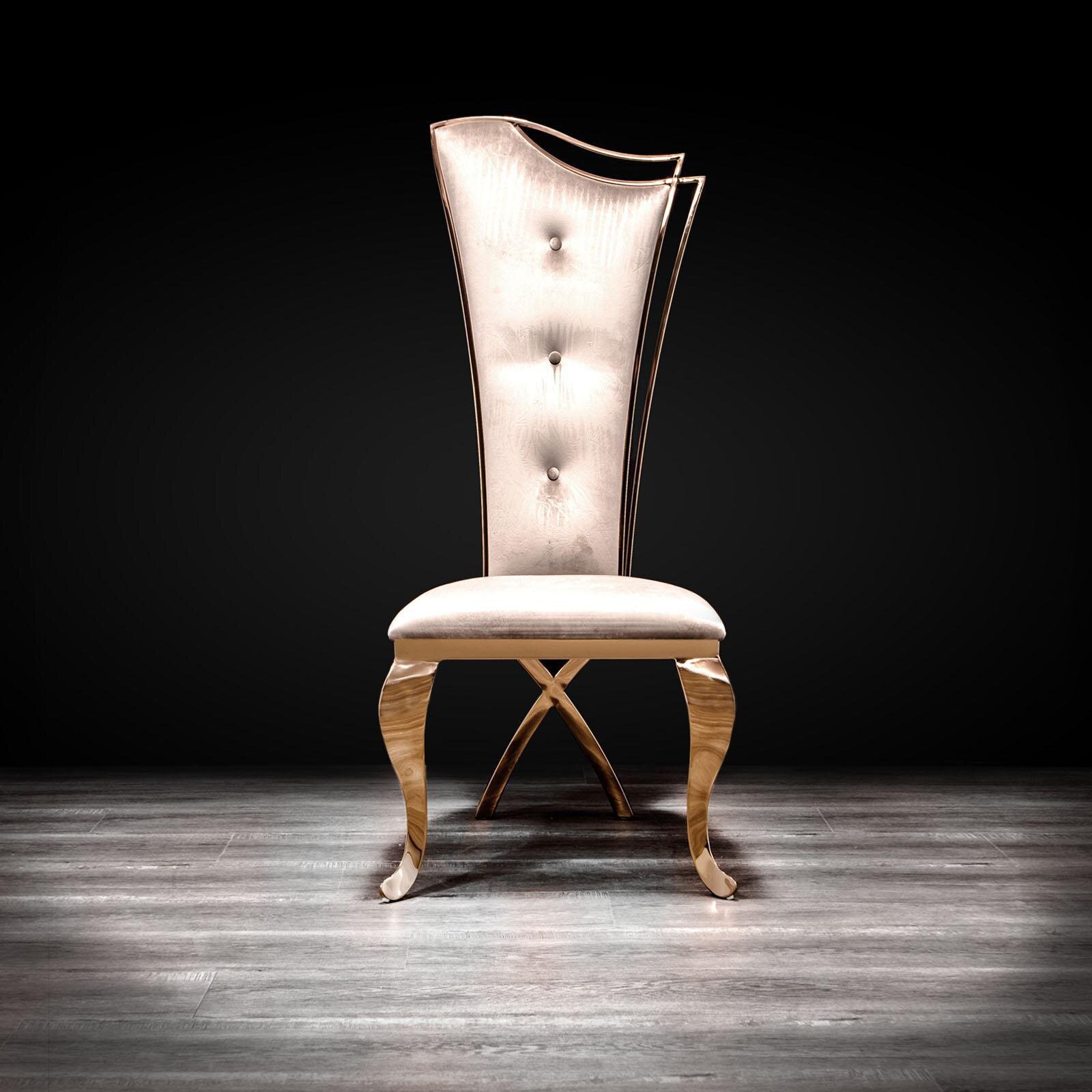 Milano Rose Gold Dining Chair - Roberto Grassie