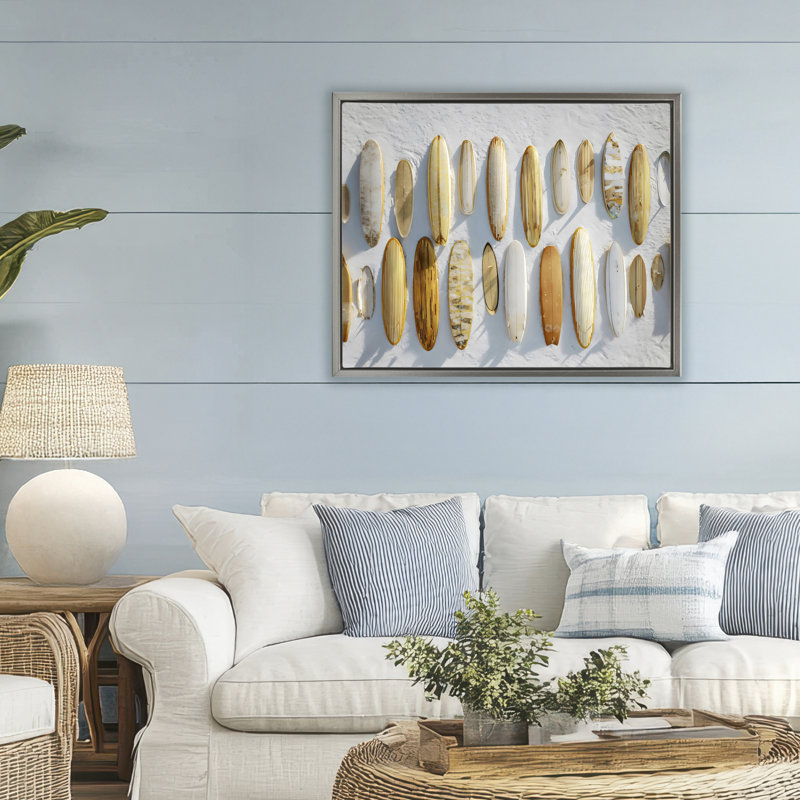 Cadre flottant de la collection Vintage Surfboard, design par Franklyn Gregory, 25 x 31, Lustre Grey Floater Framed