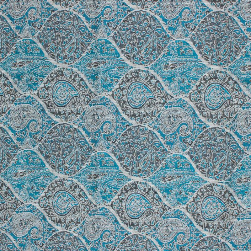 Tissu de motif cachemire bridlewood Suite, Bleu sarcelle
