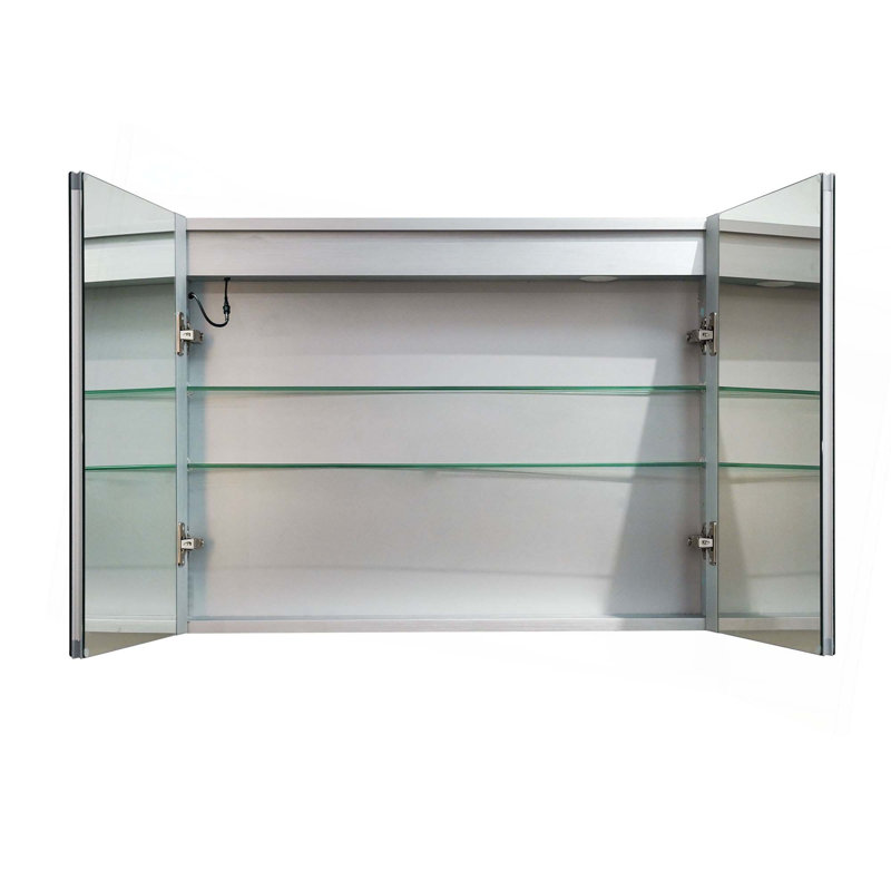 Armoire à pharmacie 32 x 24 po à fixation en surface à intensité variable avec miroir, DEL et tablettes