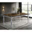 Ensemble de table de salle à manger 7 pièces avec 6 chaises rembourrées, blanc rustique et chêne