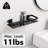 Black Tempered Glass Wall Shelves 2 Pack, Rectangular Aluminum Floating Shelves For Bathrooms