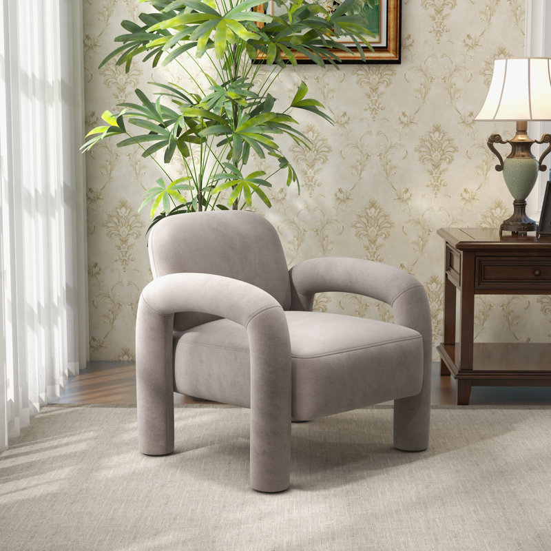 Velvet Armchair, Grey