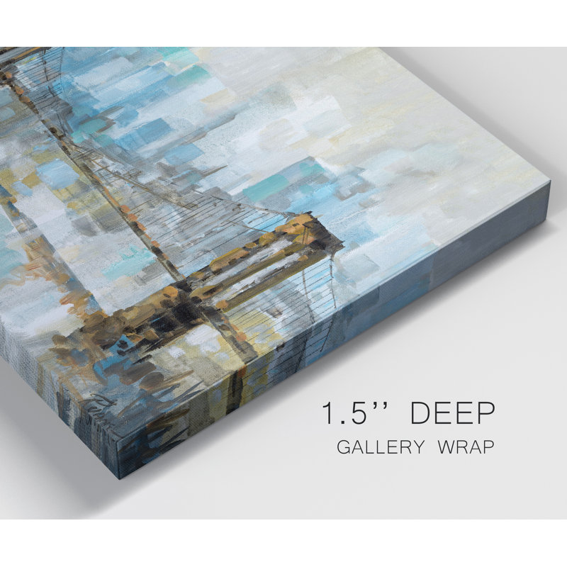 Teal City Shadows - impression sur toile tendue, H 12 po x l 8 po x P 1 po