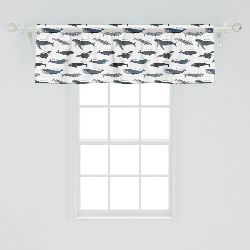 Ensemble de 2 cantonnières Ambesonne Whales, L 54 po x L 18 po