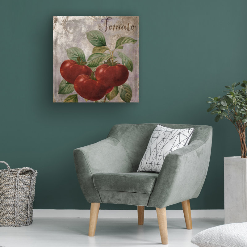 Art sur toile bolognaise, tomate, H 14 po x l 14 po