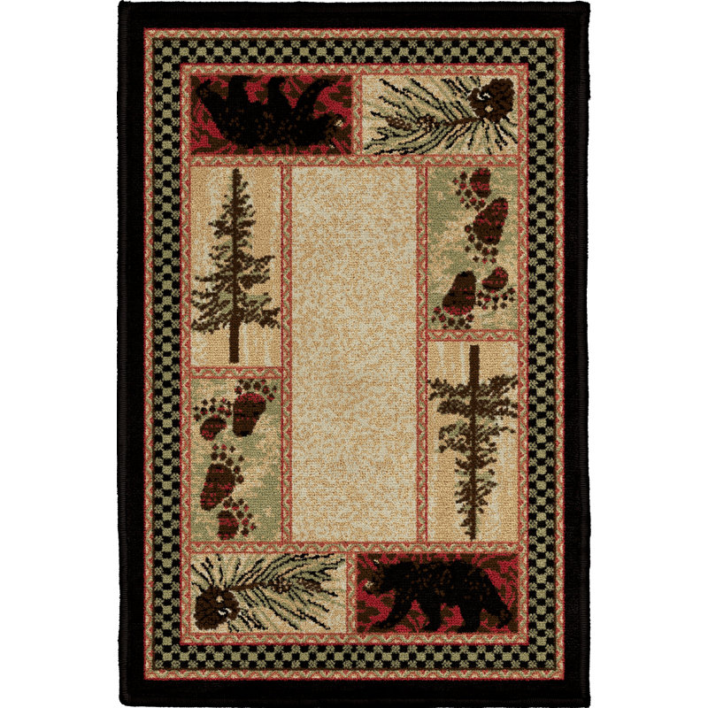 Tapis géométrique beige / noir Seagle, Rectangle 2 pi x 3 pi
